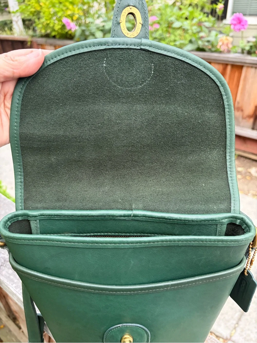 Coach Bottle Green Bradley Bucket Bag EUC
